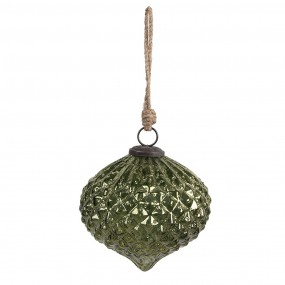 26GL4557M Boule de Noël Ø 10x10 cm Vert Verre Décorations d'arbre de Noël