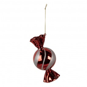 26GL4611 Ornamento Natalizio Ø 7x13 cm Rosso Vetro Decorazioni Albero Natale