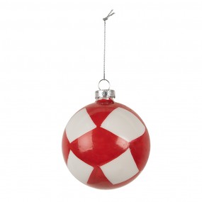 26GL4615 Weihnachtskugel Ø 8x8 cm Rot Rosa Glas Weihnachtsbaumschmuck