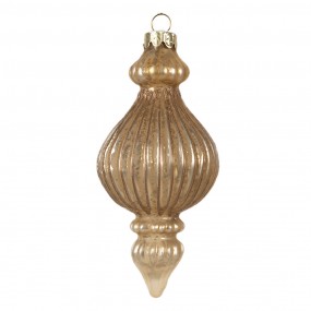 26GL4624 Christmas Bauble Ø 7x14 cm Gold colored Glass Christmas Tree Decorations