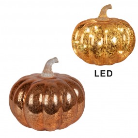 26GL4649 Decorazione con illuminazione a LED Zucca Ø 15x13 cm Arancione Plastica