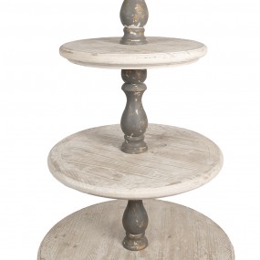 25H0691 5-Tiered Stand Ø 71x143 cm White Grey Wood