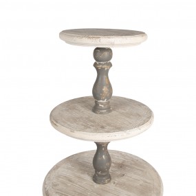 25H0691 5-Tiered Stand Ø 71x143 cm White Grey Wood