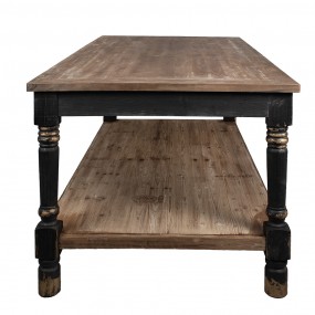 25H0694Z Presentation Table 200x100x85 cm Black Wood