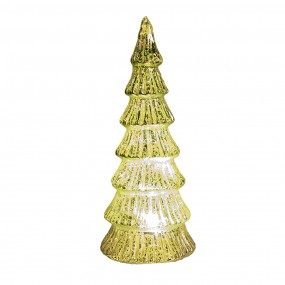 26GL4644 Décoration de Noël avec éclairage LED Sapin de Noël Ø 9x21 cm Vert Plastique