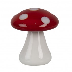 26GL4674 Decorative Figurine Mushroom Ø 3x3 cm Red White Glass