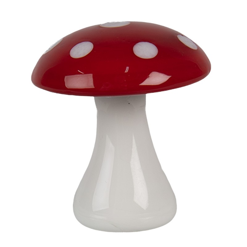 6GL4675 Decorative Figurine Mushroom Ø 4x4 cm Red White Glass