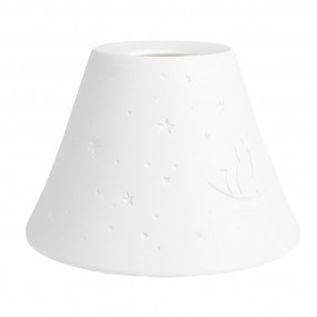 26LAK0544 Lampshade Ø 15x10 cm White Porcelain Cats