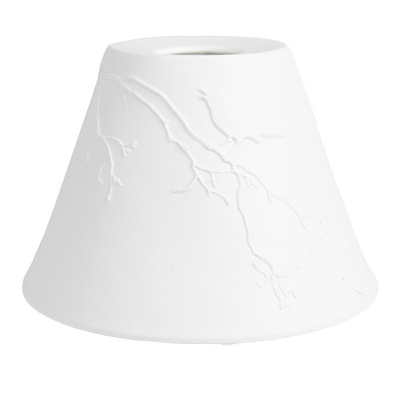 6LAK0545 Lampshade Ø 15x10 cm White Porcelain Birds on Branches