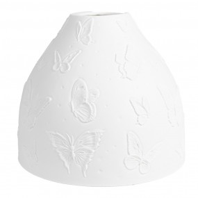 26LAK0546 Abat-jour Ø 15x12 cm Blanc Porcelaine Papillons