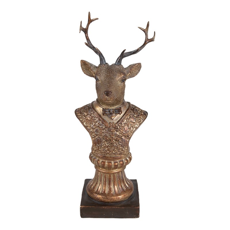 6PR4281 Statuetta decorativa Cervo 25 cm Marrone Plastica