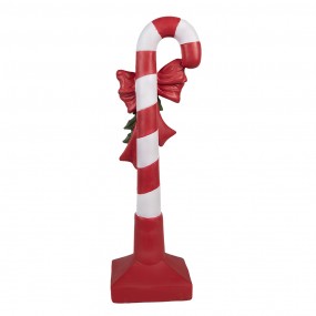 26PR4332 Figure de Noël Canne en sucre d'orge 40 cm Rouge Blanc Plastique