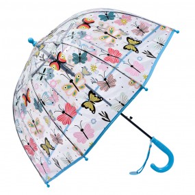 2JZCUM0018BL Children's umbrella Ø 70x65 cm Transparent Plastic Butterflies Kids' umbrella