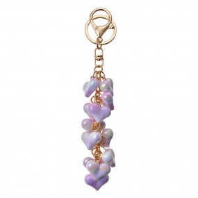 2JZKC0158 Keychain 9 cm Purple Metal Glass