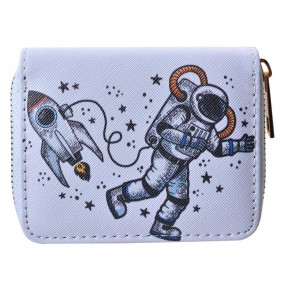 2JZWA0216 Brieftasche 11x9 cm Weiß Grau Kunststoff Astronaut