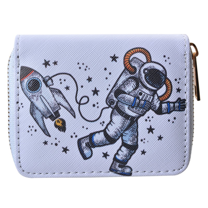 JZWA0216 Brieftasche 11x9 cm Weiß Grau Kunststoff Astronaut