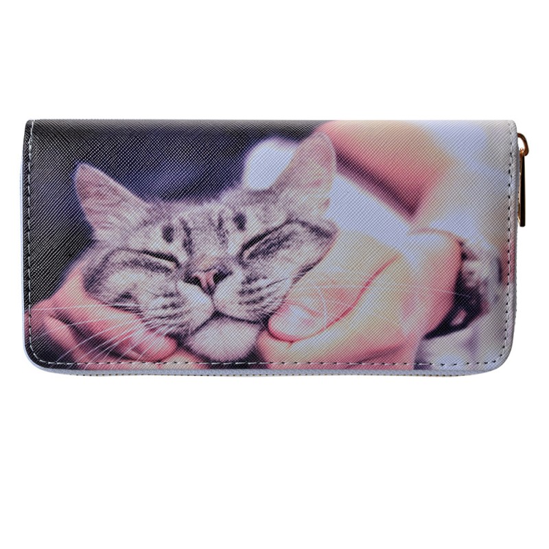 JZWA0218 Wallet 19x10 cm Grey Plastic Cat