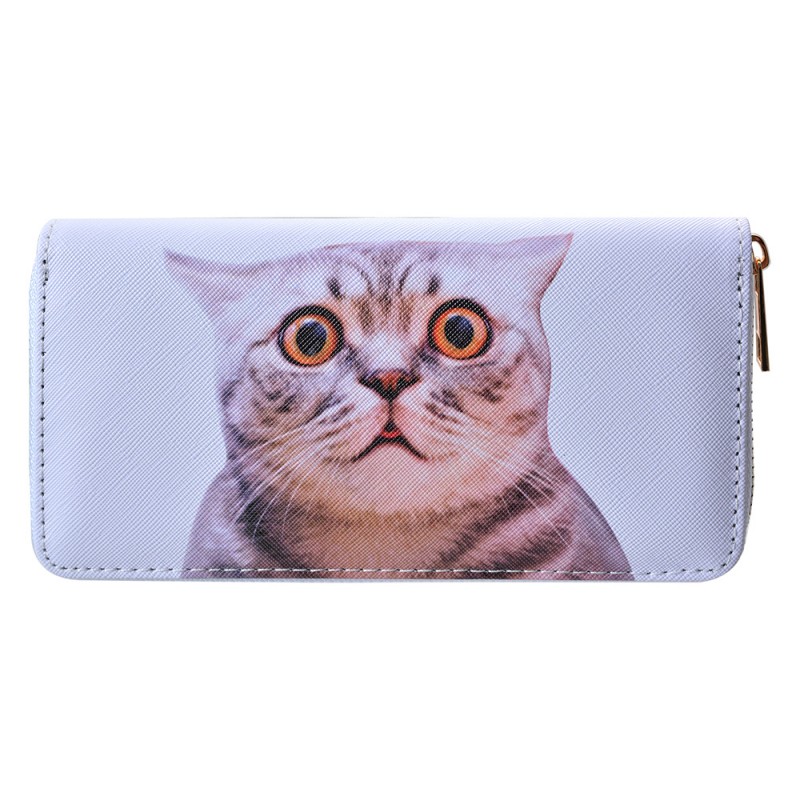 JZWA0223 Wallet 19x10 cm White Plastic Cat