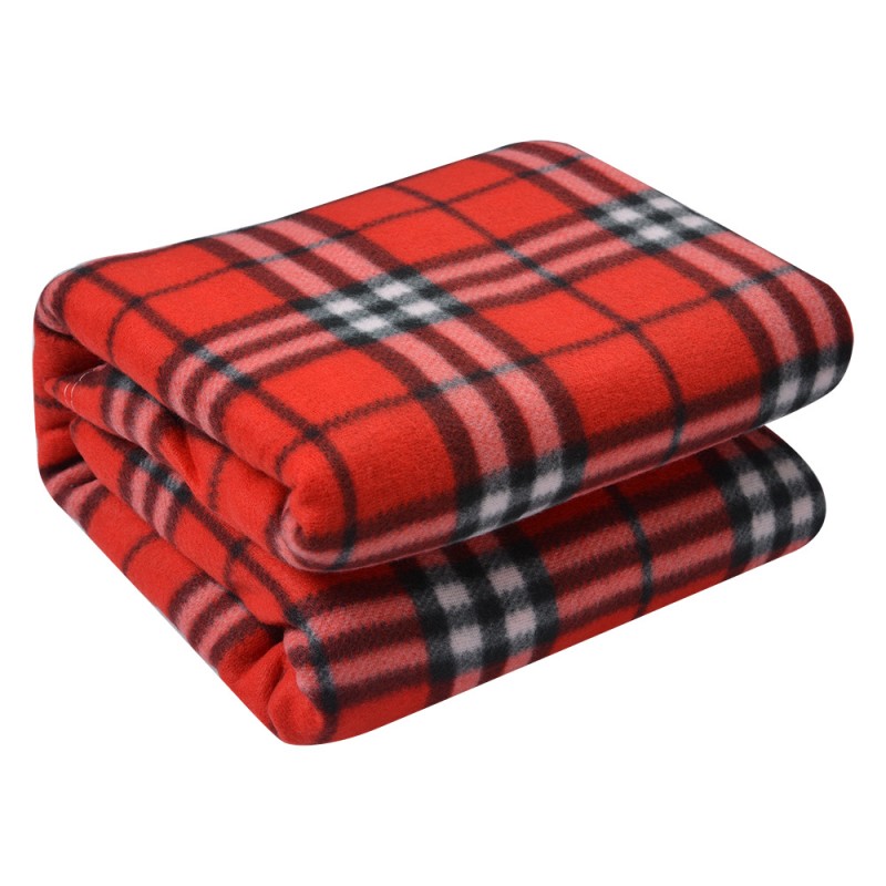 KT060.152 Couverture 180x200 cm Rouge Polyester Losanges Plaid