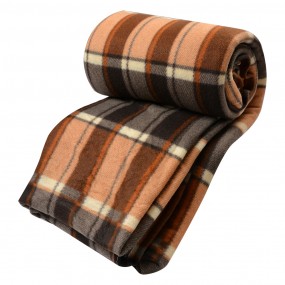 2KT060.153 Couverture 180x200 cm Beige Marron Polyester Losanges Plaid