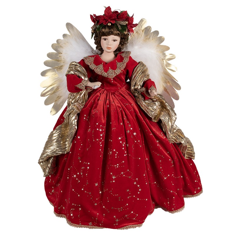 50777 Christmas Decoration Figurine Angel 65 cm Red Plastic