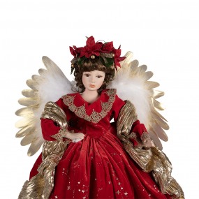 250777 Christmas Decoration Figurine Angel 65 cm Red Plastic