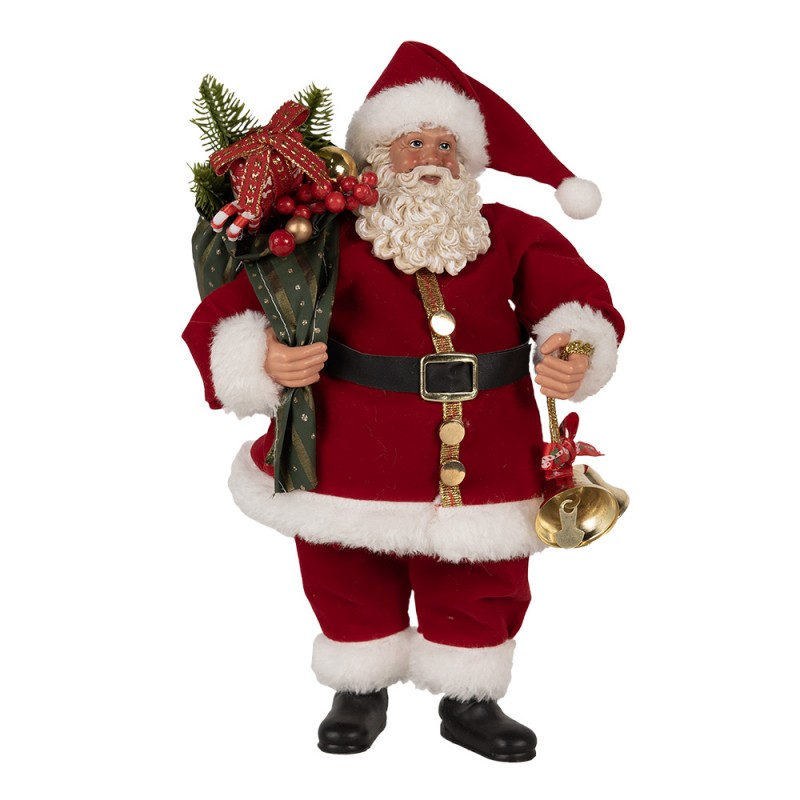 65597 Kerstdecoratie Beeld Kerstman 27 cm Rood Kunststof