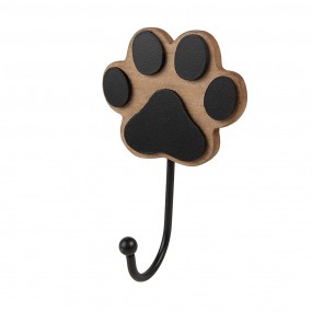 265735 Wall Hook 9x5x14 cm Brown Wood Iron Dog Paw