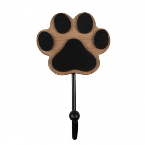 265735 Wall Hook 9x5x14 cm Brown Wood Iron Dog Paw