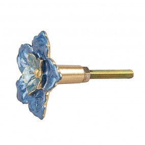 265739 Door Knob Flower 4x3x4 cm Blue Iron