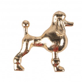 265746 Door Knob Dog Poodle 5x4x5 cm Gold colored Iron