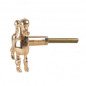 265746 Door Knob Dog Poodle 5x4x5 cm Gold colored Iron