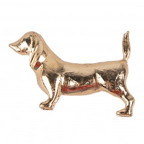 265747 Door Knob Dog 6x4x4 cm Gold colored Iron