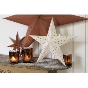 26GL4656 Tealight Holder Set of 3 Brown Glass Houses Tea-light Holder