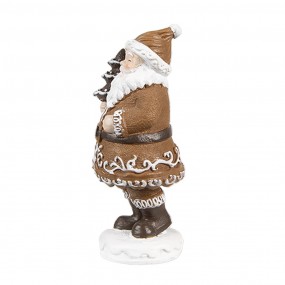 26PR4305 Christmas Decoration Figurine Santa Claus 3x3x8 cm Brown Plastic