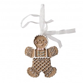 26PR4316 Christmas Ornament Gingerbread man 6x1x8 cm Brown Plastic Christmas Tree Decorations