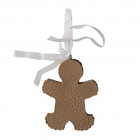 26PR4316 Christmas Ornament Gingerbread man 6x1x8 cm Brown Plastic Christmas Tree Decorations