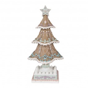 26PR4320 Kerstdecoratie Kerstboom 25 cm Bruin Kunststof