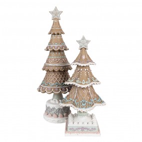 26PR4320 Décoration de Noël Sapin de Noël 25 cm Marron Plastique