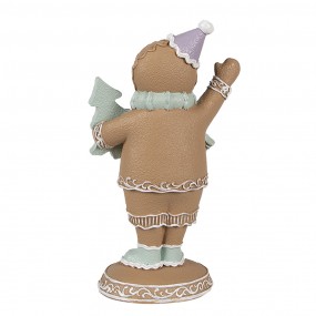 26PR4321 Figure de Noël Bonhomme en pain d‘épice 16 cm Marron Plastique