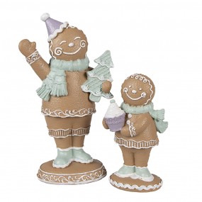 26PR4321 Christmas Decoration Figurine Gingerbread man 16 cm Brown Plastic