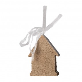 26PR4322 Ornement de Noël Maison en pain d'épices 6x1x8 cm Marron Plastique