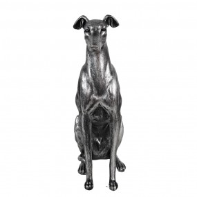 26PR5068 Dekorationsfigur Hund 20x10x30 cm Silberfarbig Kunststoff