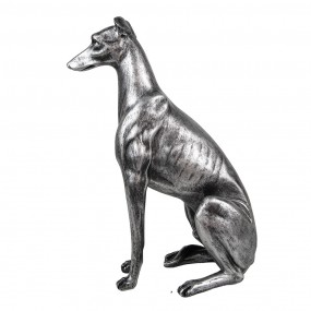 26PR5068 Dekorationsfigur Hund 20x10x30 cm Silberfarbig Kunststoff