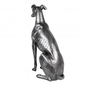 26PR5068 Decoratie Beeld Hond 20x10x30 cm Zilverkleurig Kunststof