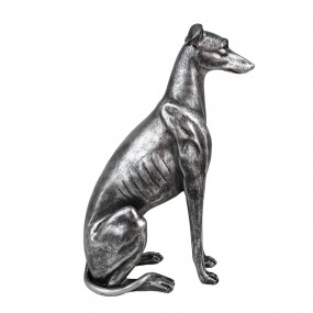 26PR5068 Dekorationsfigur Hund 20x10x30 cm Silberfarbig Kunststoff