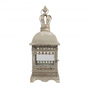 26Y5586 Lantern 20x20x51 cm Grey Green Iron Glass