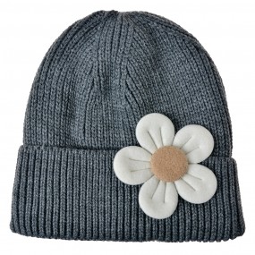 2JZKCA0008G Children's Cap Grey Synthetic Flower