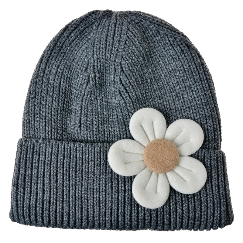 JZKCA0008G Children's Cap Grey Synthetic Flower