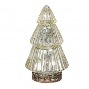 26GL4559 Décoration de Noël avec éclairage LED Sapin de Noël Ø 8x14 cm Couleur or Verre